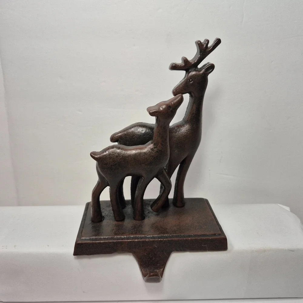 Heavy Cast Metal Buck Deer and Doe 6.5
